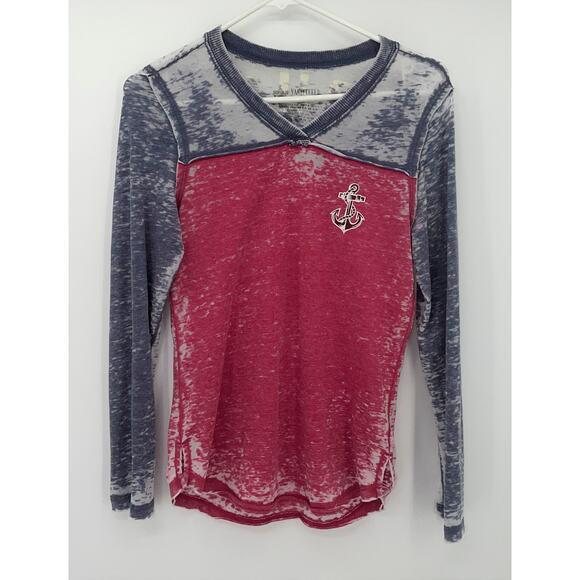 Yachet Club Long Sleeve Distressed T Shirt Aruba Island Travel Destination S - Picture 2 of 7